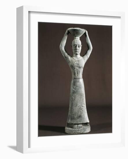 Foundation Figure with Basket on Head and Dedicatory Cuneiform Inscription, from Nippur, Iraq-null-Framed Giclee Print