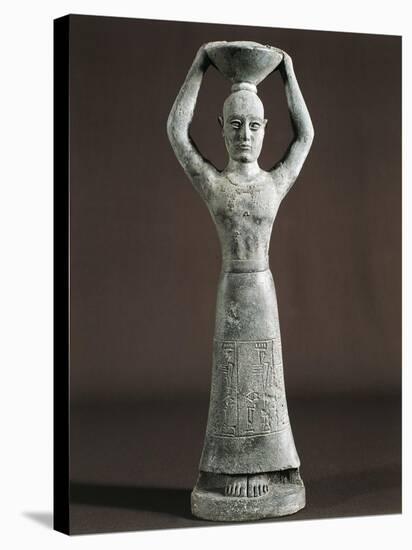 Foundation Figure with Basket on Head and Dedicatory Cuneiform Inscription, from Nippur, Iraq-null-Stretched Canvas