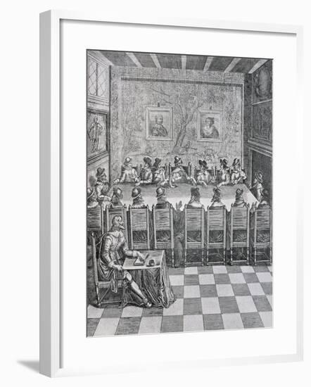 Foundation of Academie Francaise During Reign of Louis XIII, 1635, France-null-Framed Giclee Print