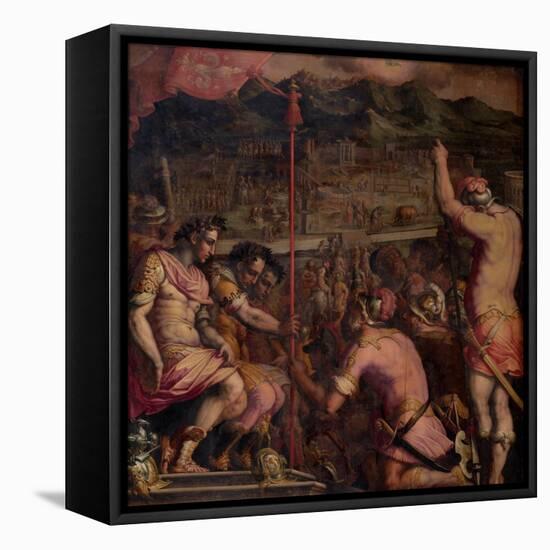 Foundation of Florentia, a Roman Settlement, 1563-1565-Giorgio Vasari-Framed Stretched Canvas