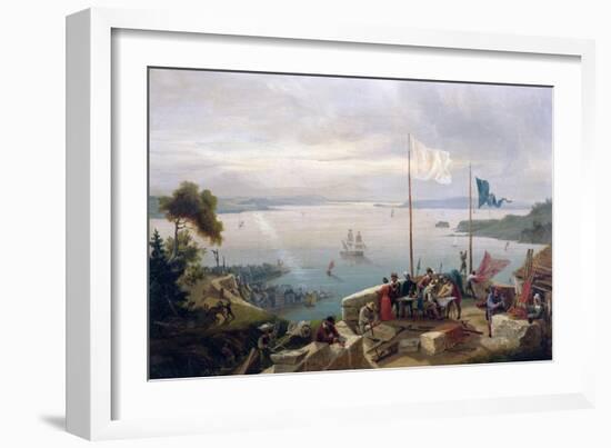 Foundation of the City of Quebec by Samuel de Champlain in 1608, 1848-Louis Garneray-Framed Giclee Print