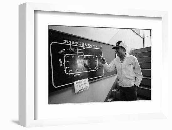 Founder of Honda, Soichura Honda Pointing to Car Race Model, Tokyo, Japan, 1967-Takeyoshi Tanuma-Framed Photographic Print