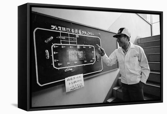 Founder of Honda, Soichura Honda Pointing to Car Race Model, Tokyo, Japan, 1967-Takeyoshi Tanuma-Framed Stretched Canvas