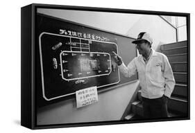 Founder of Honda, Soichura Honda Pointing to Car Race Model, Tokyo, Japan, 1967-Takeyoshi Tanuma-Framed Stretched Canvas