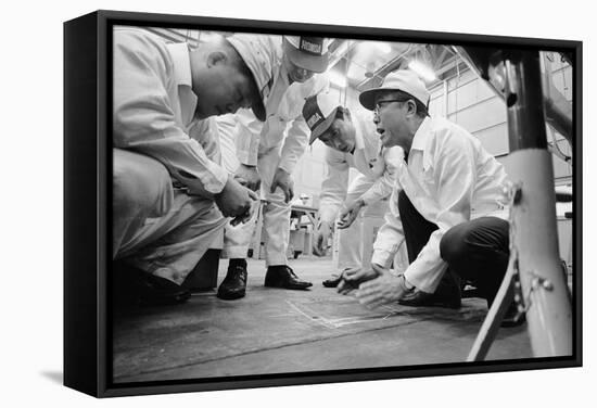 Founder of Honda, Soichura Honda Speaking to Engineers at Honda Plant, Tokyo, Japan, 1967-Takeyoshi Tanuma-Framed Stretched Canvas