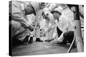 Founder of Honda, Soichura Honda Speaking to Engineers at Honda Plant, Tokyo, Japan, 1967-Takeyoshi Tanuma-Stretched Canvas