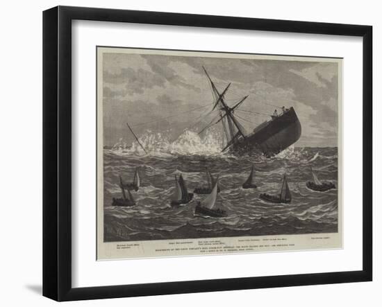 Foundering of the Union Company's Mail Steam-Ship American, the Boats Leaving the Ship-null-Framed Giclee Print