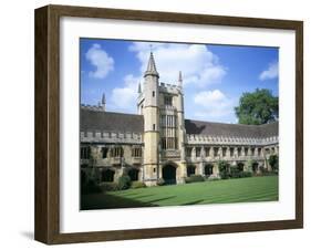 Founders Tower from Cloister Quadrangle, Magdalen College, Oxford, Oxfordshire, England-David Hunter-Framed Photographic Print