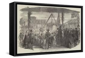 Founding of a Hindoo Female School in Cornwallis-Square at Calcutta-null-Framed Stretched Canvas