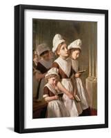 Foundling Girls at Prayer in the Chapel, C.1877-Sophie Anderson-Framed Giclee Print