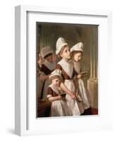 Foundling Girls at Prayer in the Chapel, C.1877-Sophie Anderson-Framed Giclee Print