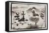 Fountain and Birds,Guatemala-Theo Westenberger-Framed Stretched Canvas