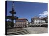 Fountain and Cafes on the Public Camoes Square (Largo De Camoes), Ponte De Lima, Minho, Portugal, E-Stuart Forster-Stretched Canvas