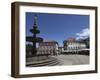 Fountain and Cafes on the Public Camoes Square (Largo De Camoes), Ponte De Lima, Minho, Portugal, E-Stuart Forster-Framed Photographic Print