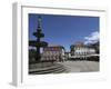 Fountain and Cafes on the Public Camoes Square (Largo De Camoes), Ponte De Lima, Minho, Portugal, E-Stuart Forster-Framed Photographic Print