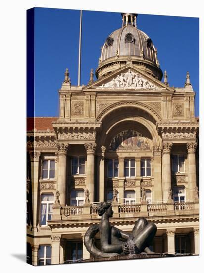 Fountain and Council House, City Centre, Birmingham, England, United Kingdom-David Hughes-Stretched Canvas