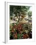 Fountain and Flower Market, Place Aux Aires, Grasse, Alpes-Maritimes, Provence, France-Adina Tovy-Framed Photographic Print