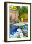 Fountain and Flowers in the Majorelle Gardens (Gardens of Yves Saint-Laurent)-Matthew Williams-Ellis-Framed Photographic Print