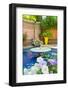 Fountain and Flowers in the Majorelle Gardens (Gardens of Yves Saint-Laurent)-Matthew Williams-Ellis-Framed Photographic Print