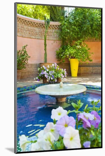 Fountain and Flowers in the Majorelle Gardens (Gardens of Yves Saint-Laurent)-Matthew Williams-Ellis-Mounted Photographic Print