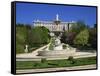 Fountain and Gardens in Front of the Royal Palace, in Madrid, Spain, Europe-Nigel Francis-Framed Stretched Canvas