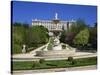 Fountain and Gardens in Front of the Royal Palace, in Madrid, Spain, Europe-Nigel Francis-Stretched Canvas