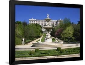 Fountain and Gardens in Front of the Royal Palace, in Madrid, Spain, Europe-Nigel Francis-Framed Photographic Print