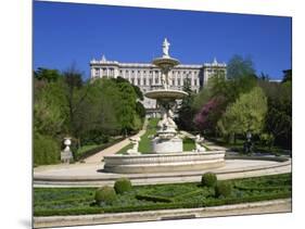 Fountain and Gardens in Front of the Royal Palace, in Madrid, Spain, Europe-Nigel Francis-Mounted Photographic Print