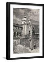 Fountain and Mission, Santa Barbara, California, from 'The Century Illustrated Monthly Magazine',…-Henry Sandham-Framed Giclee Print