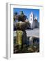 Fountain and Mission Santa Barbara California-George Oze-Framed Photographic Print