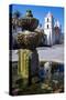 Fountain and Mission Santa Barbara California-George Oze-Stretched Canvas