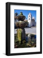 Fountain and Mission Santa Barbara California-George Oze-Framed Photographic Print