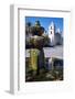 Fountain and Mission Santa Barbara California-George Oze-Framed Photographic Print