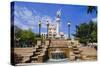 Fountain and Monument in Plaza De Colon-Massimo Borchi-Stretched Canvas