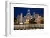 Fountain and Plaza De Cibeles Palace (Palacio De Comunicaciones) at Dusk, Plaza De Cibeles, Madrid-Charles Bowman-Framed Photographic Print