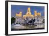 Fountain and Plaza De Cibeles Palace (Palacio De Comunicaciones), Plaza De Cibeles, Madrid-Charles Bowman-Framed Photographic Print