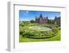 Fountain and Roses in Front of Castle Egeskov, Denmark, Scandinavia, Europe-Michael Runkel-Framed Photographic Print