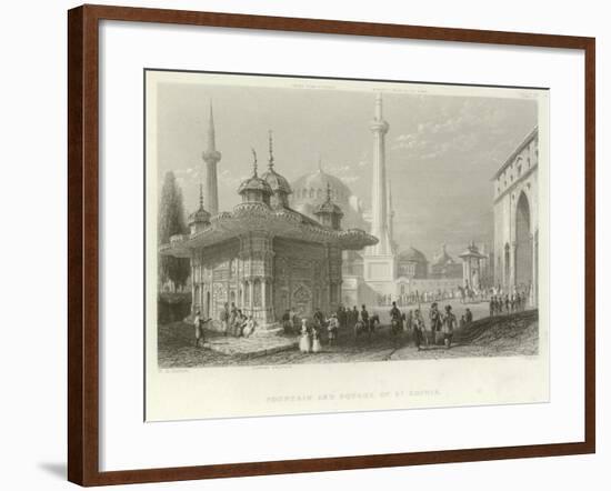 Fountain and Square of St Sophia, Constantinople-William Henry Bartlett-Framed Giclee Print