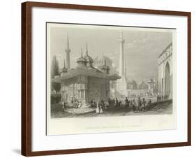 Fountain and Square of St Sophia, Constantinople-William Henry Bartlett-Framed Giclee Print