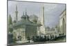 Fountain and Square of St. Sophia Istanbul-William Henry Bartlett-Mounted Giclee Print