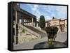 Fountain and Terrace of the Pope's Palace in Viterbo, Lazio, Italy, Europe-Vincenzo Lombardo-Framed Stretched Canvas