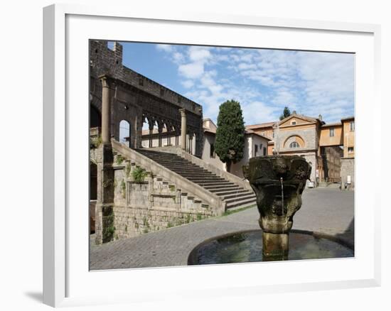 Fountain and Terrace of the Pope's Palace in Viterbo, Lazio, Italy, Europe-Vincenzo Lombardo-Framed Photographic Print