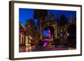 Fountain at a Square, Place Stanislas, Nancy, Meurthe-Et-Moselle, Lorraine, France-null-Framed Photographic Print