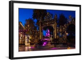Fountain at a Square, Place Stanislas, Nancy, Meurthe-Et-Moselle, Lorraine, France-null-Framed Photographic Print
