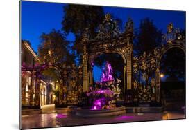 Fountain at a Square, Place Stanislas, Nancy, Meurthe-Et-Moselle, Lorraine, France-null-Mounted Photographic Print