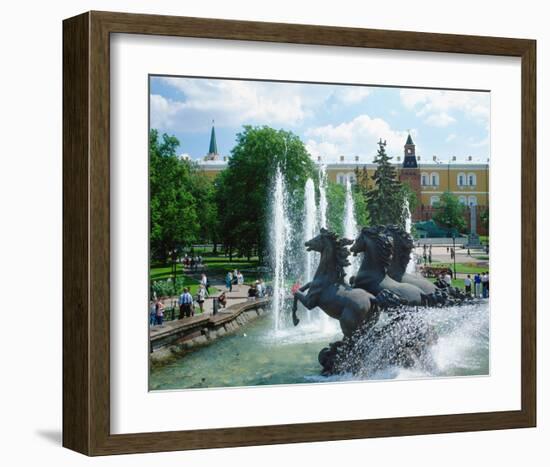 Fountain at Alexander Garden, Moscow, Russia-null-Framed Art Print