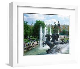 Fountain at Alexander Garden, Moscow, Russia-null-Framed Art Print