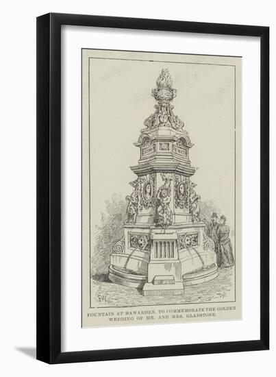 Fountain at Hawarden, to Commemorate the Golden Wedding of Mr and Mrs Gladstone-Frank Watkins-Framed Giclee Print