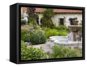 Fountain at Mission San Carlos Borromeo, Carmel-By-The-Sea, Monterey County, California, United Sta-Richard Cummins-Framed Stretched Canvas