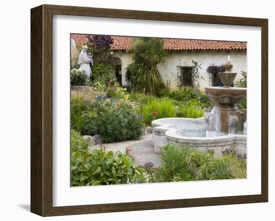 Fountain at Mission San Carlos Borromeo, Carmel-By-The-Sea, Monterey County, California, United Sta-Richard Cummins-Framed Photographic Print